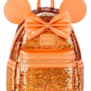Peach Punch Minnie Mouse Sequined Loungefly Mini Backpack